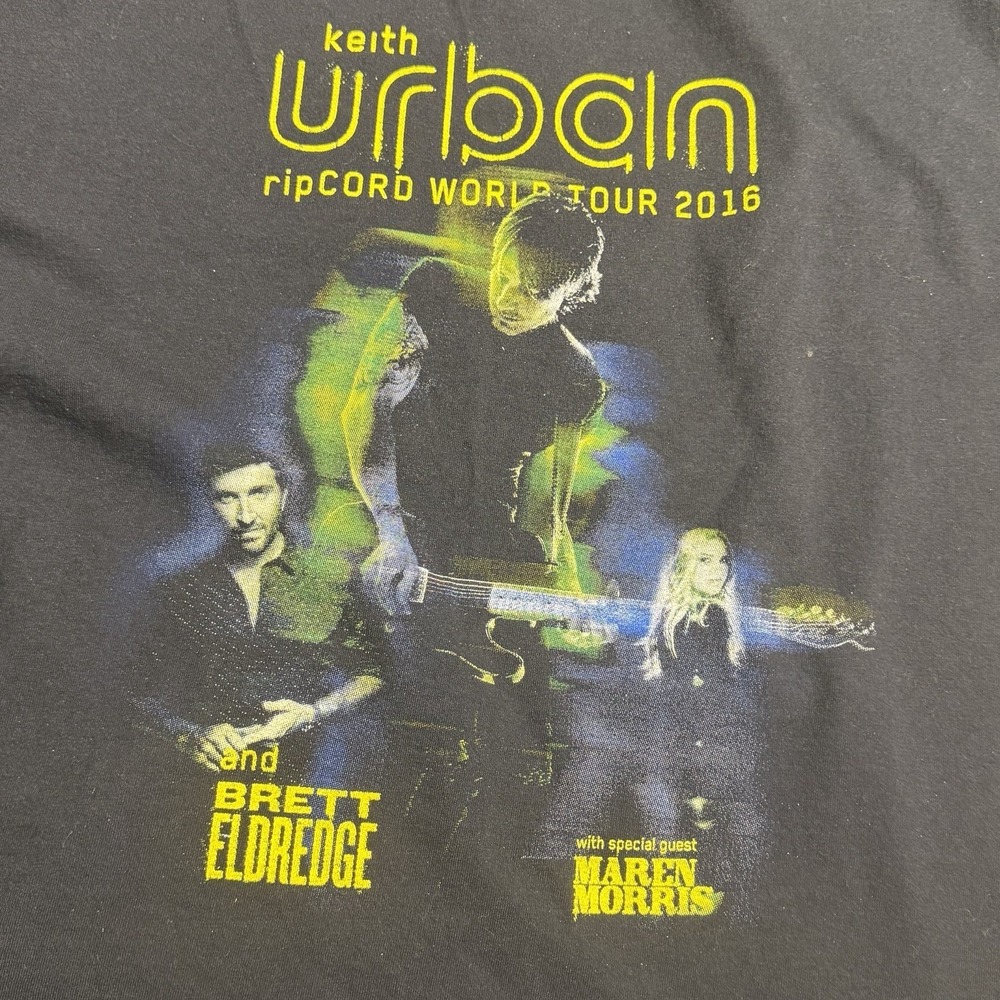 Keith Urban Ripcord World Tour 2016 T Shirt Size L Black Concert Tee Country - Picture 4 of 9